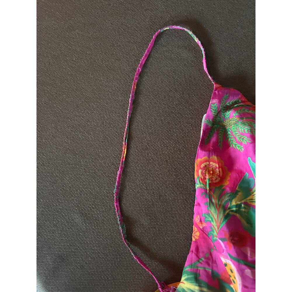 FARM RIO Mixed Flowery Ruffle One Strap Midi Dress Size L - Picture 6 of 10